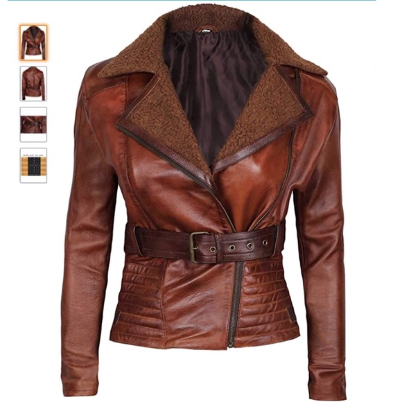 Tomb Rider LA Jackets & Blazers - Leather and Faux Sherpa Bling Ring Moto Style Coat, Size Med NWT